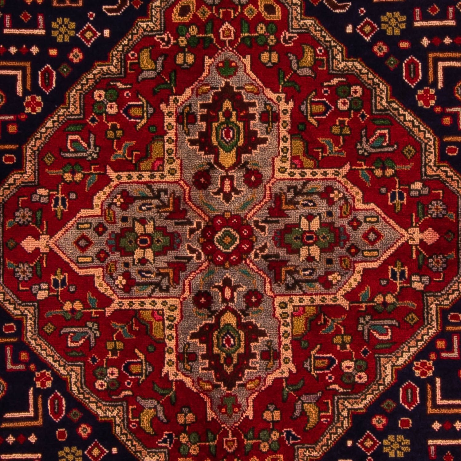 Alfombra persa - Tabriz - 297 x 197 cm - azul oscuro