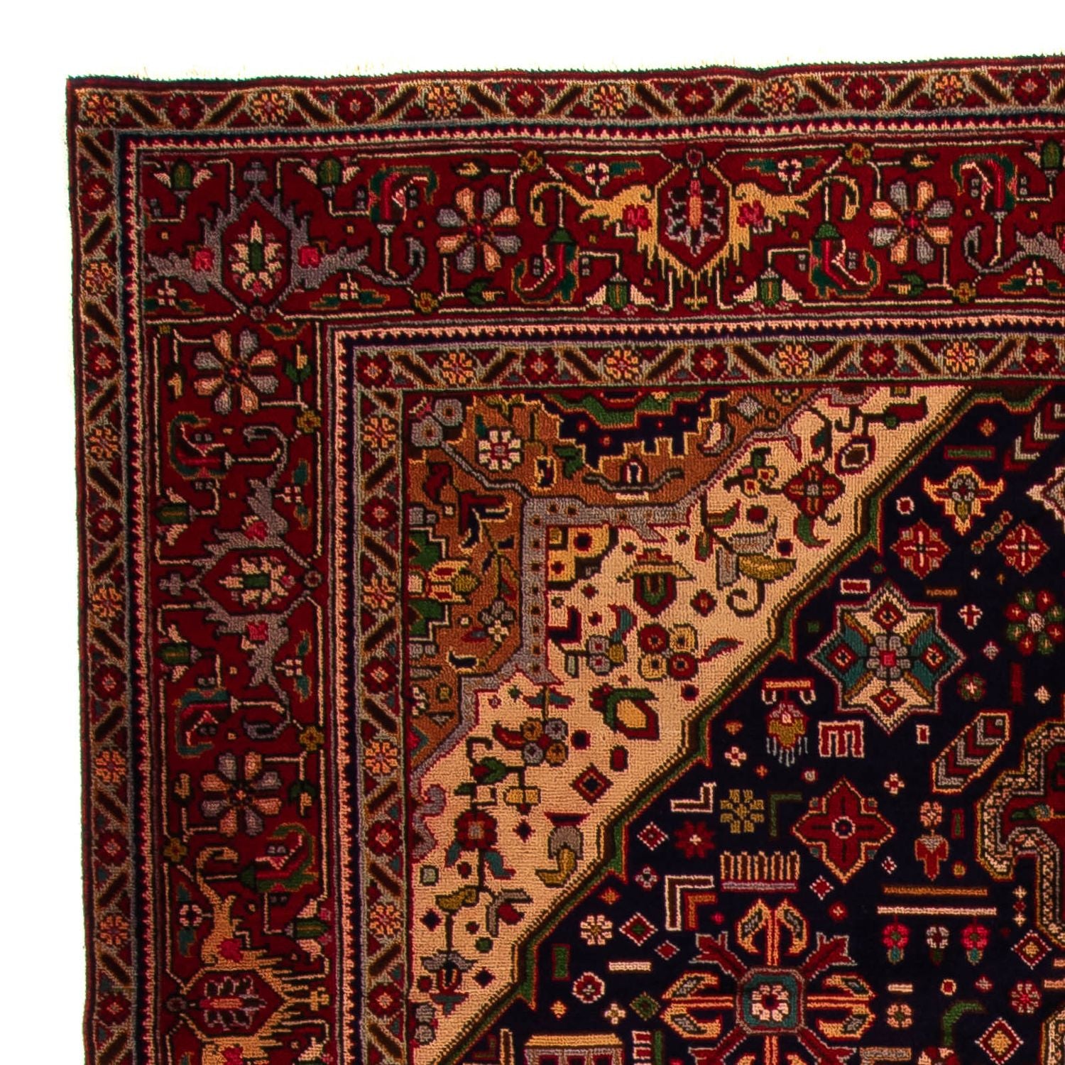 Alfombra persa - Tabriz - 297 x 197 cm - azul oscuro
