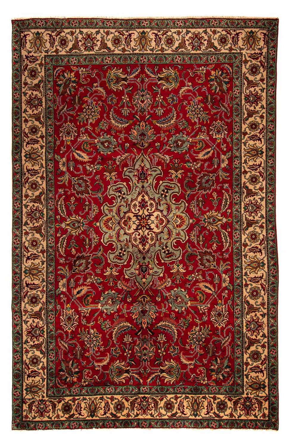Alfombra persa - Tabriz - 305 x 200 cm - rojo oscuro