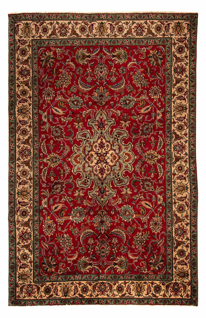 Alfombra persa - Tabriz - 305 x 200 cm - rojo oscuro