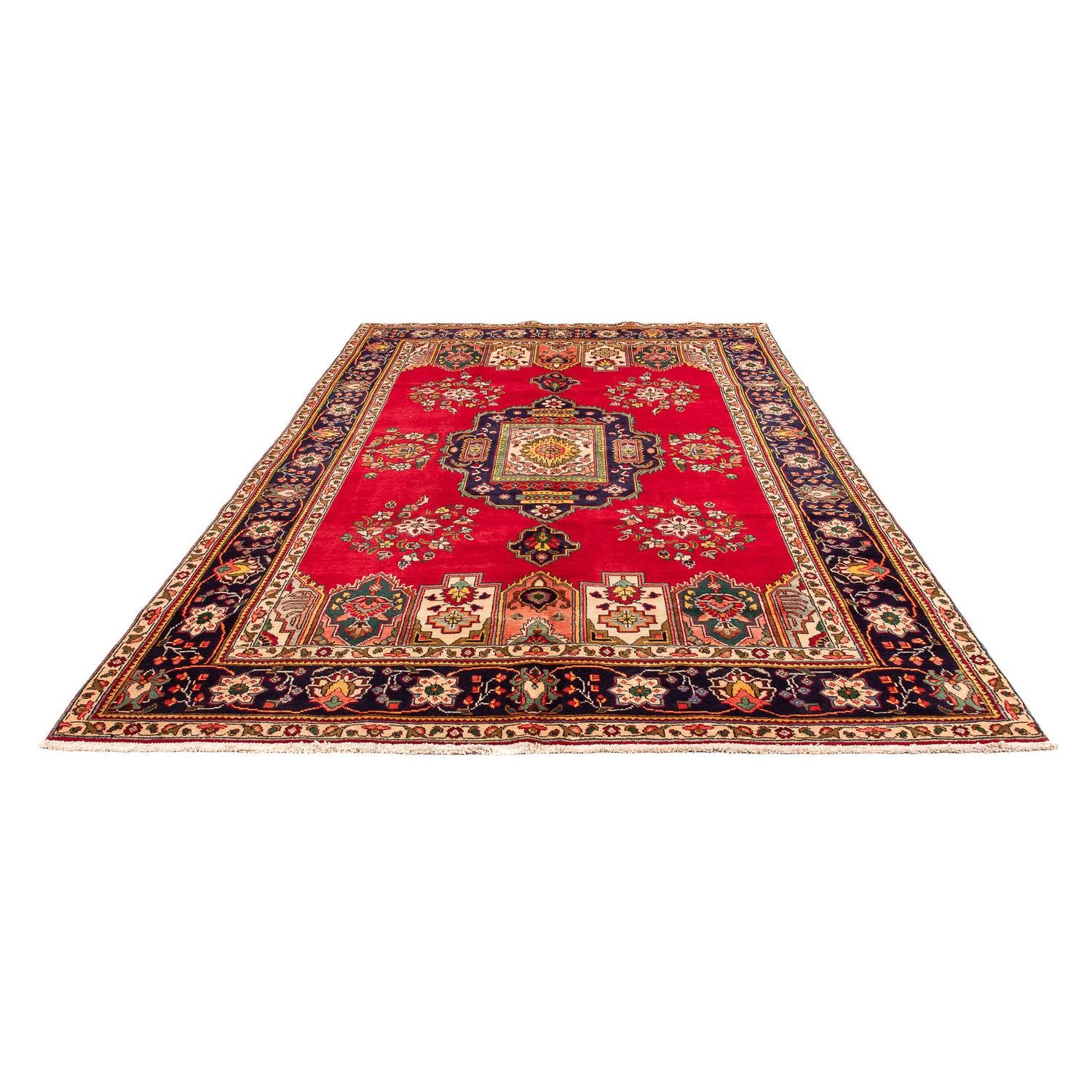 Alfombra persa - Tabriz - 297 x 197 cm - rojo oscuro