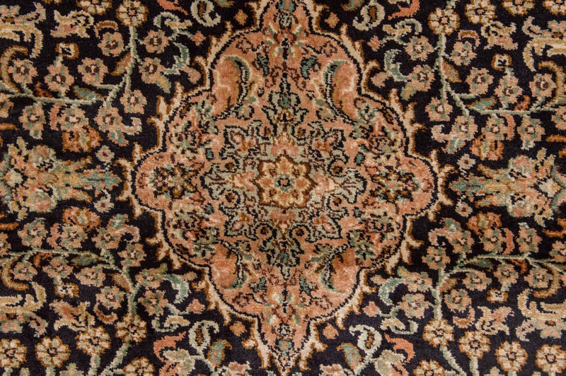 Alfombra de seda - Seda de Cachemira - 153 x 93 cm - azul oscuro