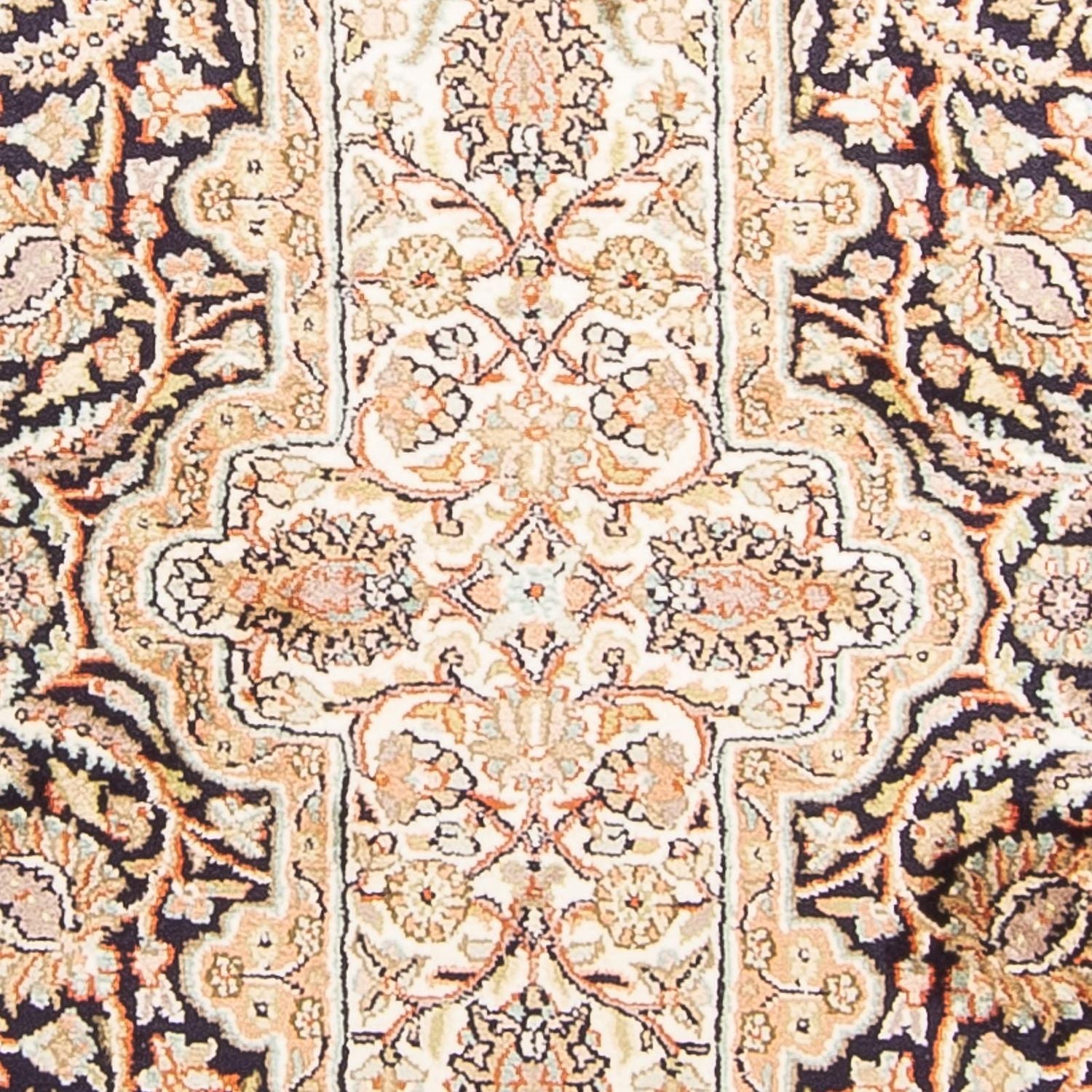 Alfombra de seda - Seda de Cachemira - 169 x 94 cm - azul oscuro
