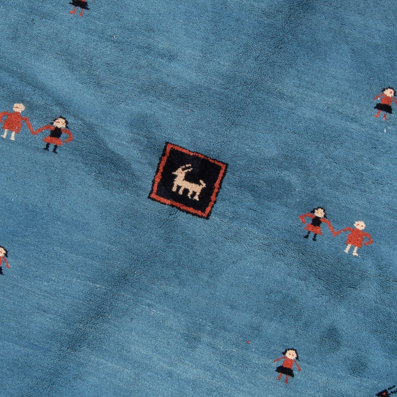 Alfombra Gabbeh - Indus redondo  - 195 x 195 cm - azul