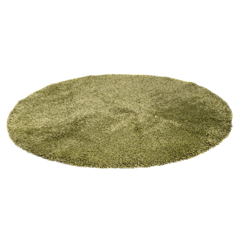 Alfombra de pelo largo redondo  - 200 x 200 cm - verde oliva
