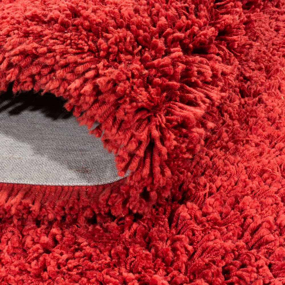 Alfombra de pelo largo - 200 x 140 cm - rojo