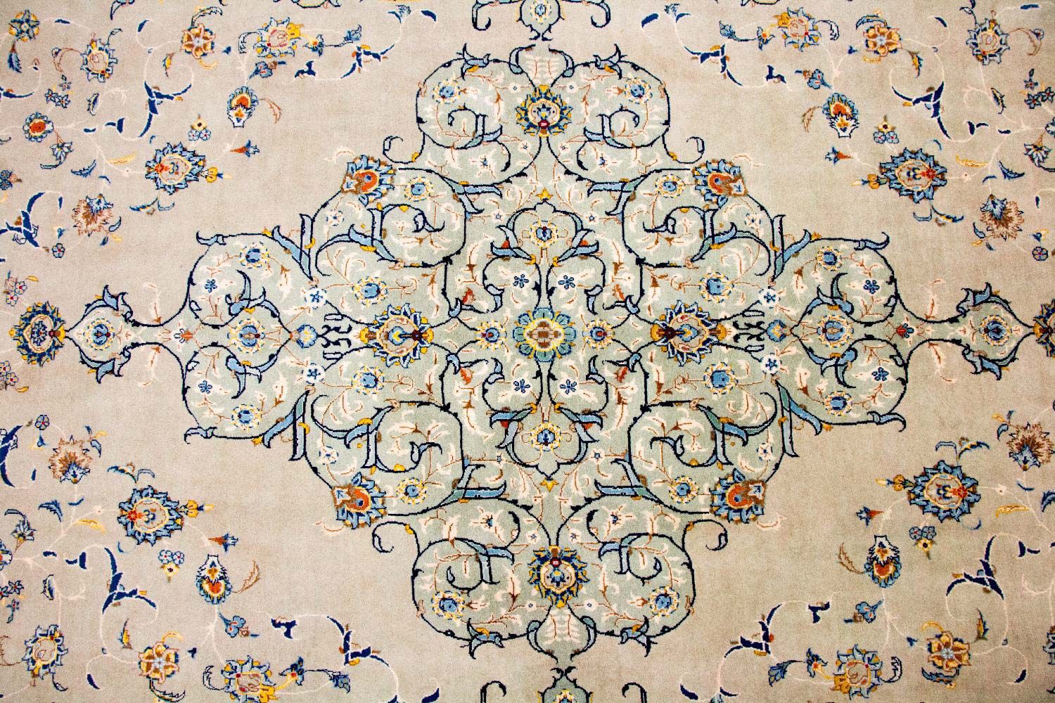 Alfombra persa - Keshan - 420 x 290 cm - beige