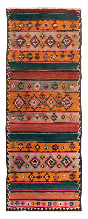Alfombra de pasillo Alfombra Kelim - Antigua - 370 x 145 cm - multicolor