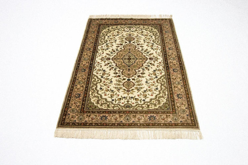 Alfombra de seda - Seda china - 152 x 91 cm - beige