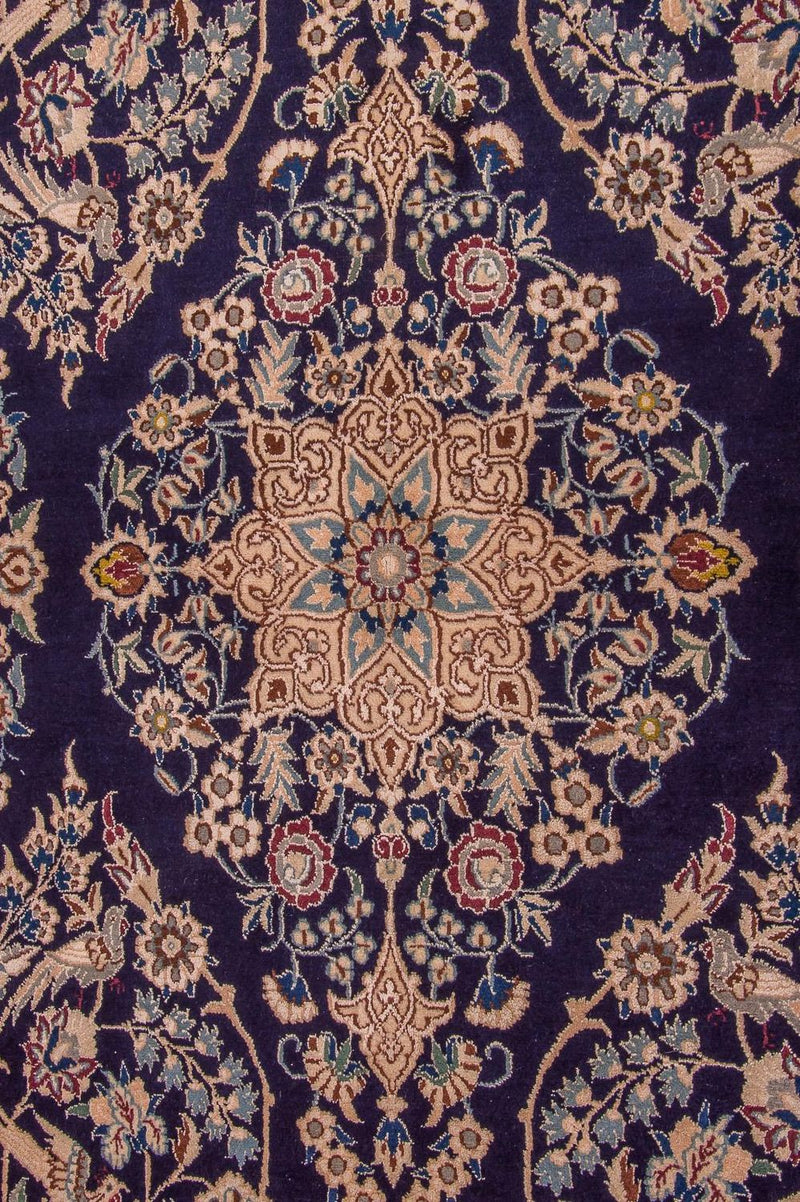Alfombra Persa - Nain - Real - 204 x 130 cm - azul oscuro