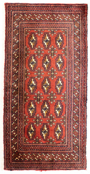Alfombra de pasillo Alfombra Turkaman - 100 x 50 cm - rojo