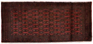 Alfombra Turkaman - 130 x 60 cm - rojo