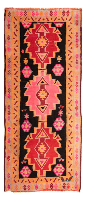 Alfombra de pasillo Alfombra Kelim - Antigua - 330 x 150 cm - multicolor