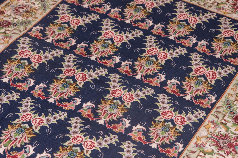 Alfombra Persa - Tabriz - Real - 137 x 103 cm - azul oscuro