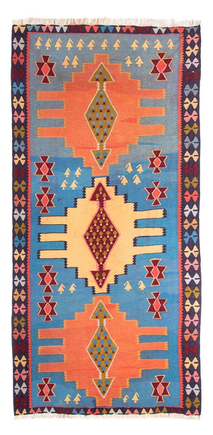 Alfombra de pasillo Alfombra Kelim - Antigua - 280 x 140 cm - multicolor