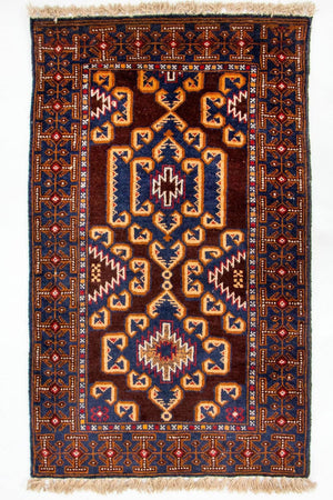 Alfombra Belutsch - 138 x 83 cm - marrón