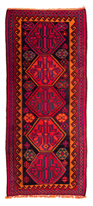 Alfombra de pasillo Alfombra Kelim - Antigua - 345 x 150 cm - multicolor