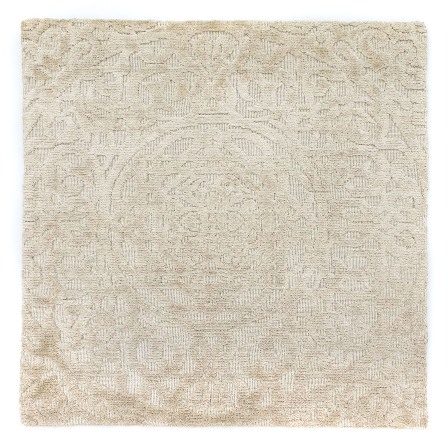 Alfombra de lana cuadrado  - 67 x 66 cm - beige