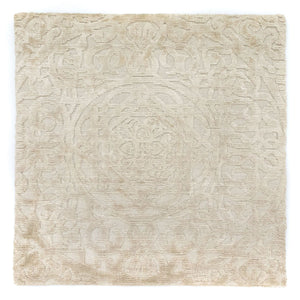 Alfombra de lana cuadrado  - 67 x 66 cm - beige