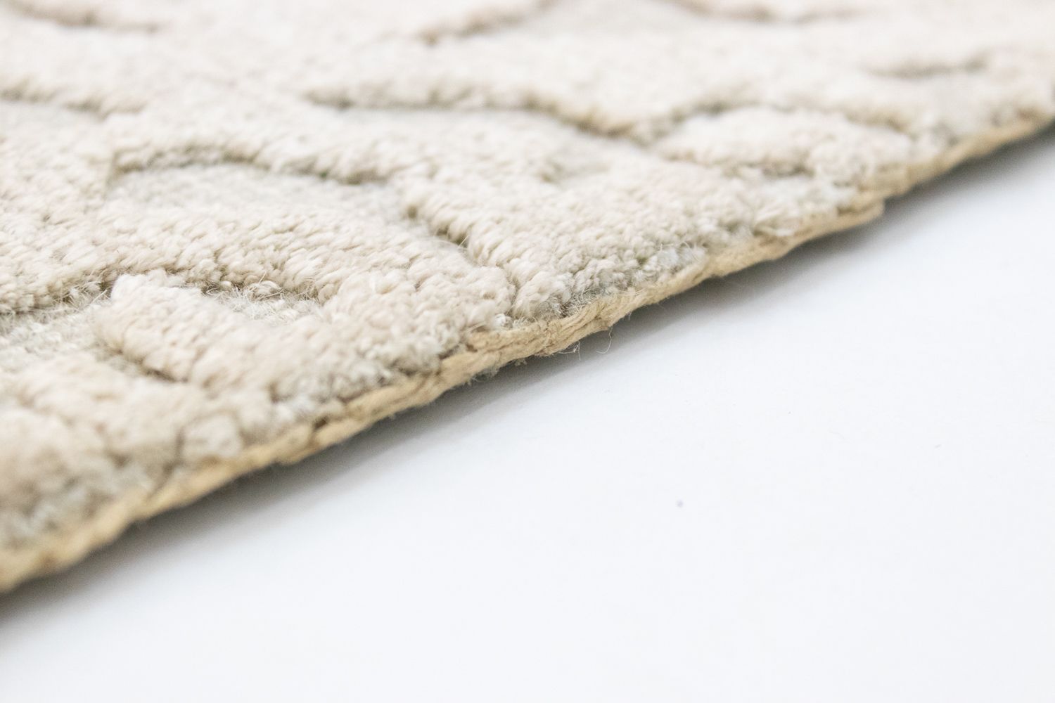 Alfombra de lana cuadrado  - 67 x 66 cm - beige
