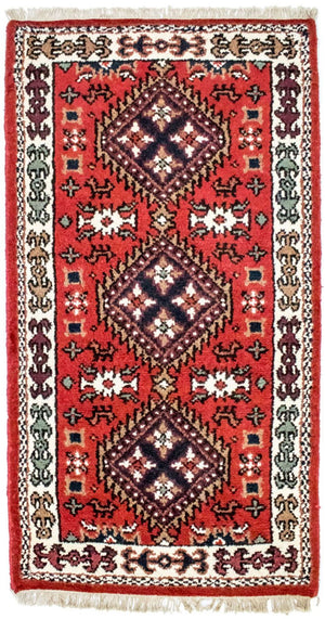 Alfombra oriental - 160 x 90 cm - rojo