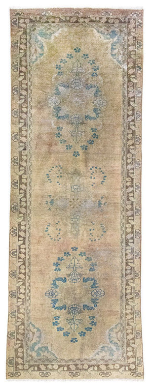Alfombra de pasillo Alfombra persa - Keshan - 305 x 120 cm - marrón