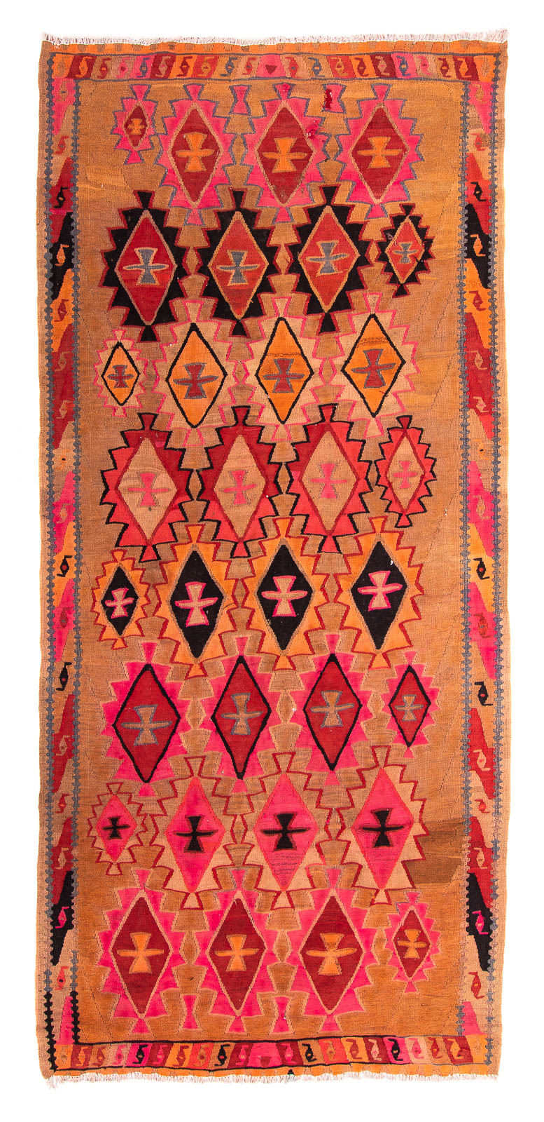 Alfombra de pasillo Alfombra Kelim - Antigua - 308 x 145 cm - multicolor