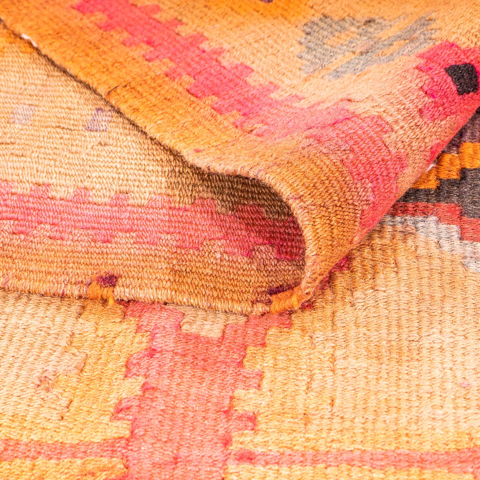 Alfombra de pasillo Alfombra Kelim - Antigua - 355 x 142 cm - multicolor