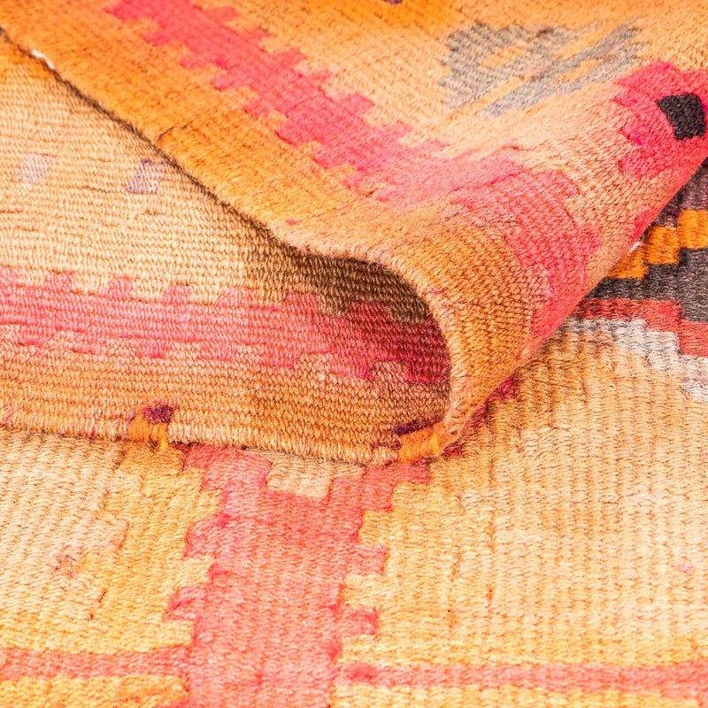 Alfombra de pasillo Alfombra Kelim - Antigua - 355 x 142 cm - multicolor