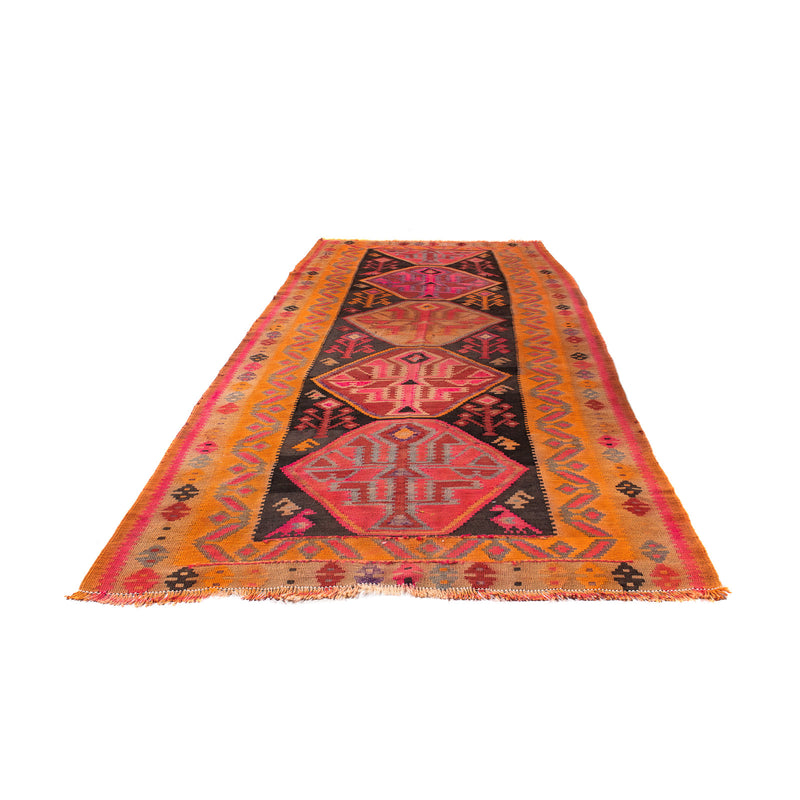 Alfombra de pasillo Alfombra Kelim - Antigua - 355 x 142 cm - multicolor