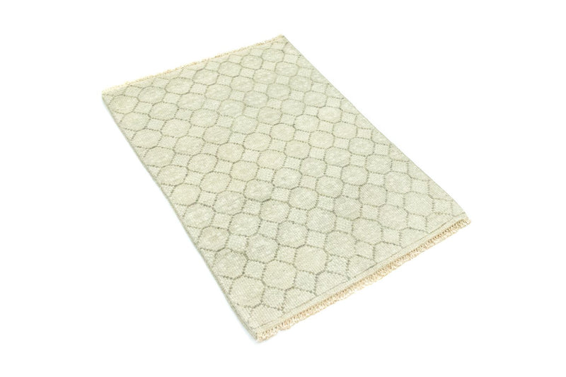Alfombra de lana - 88 x 60 cm - beige