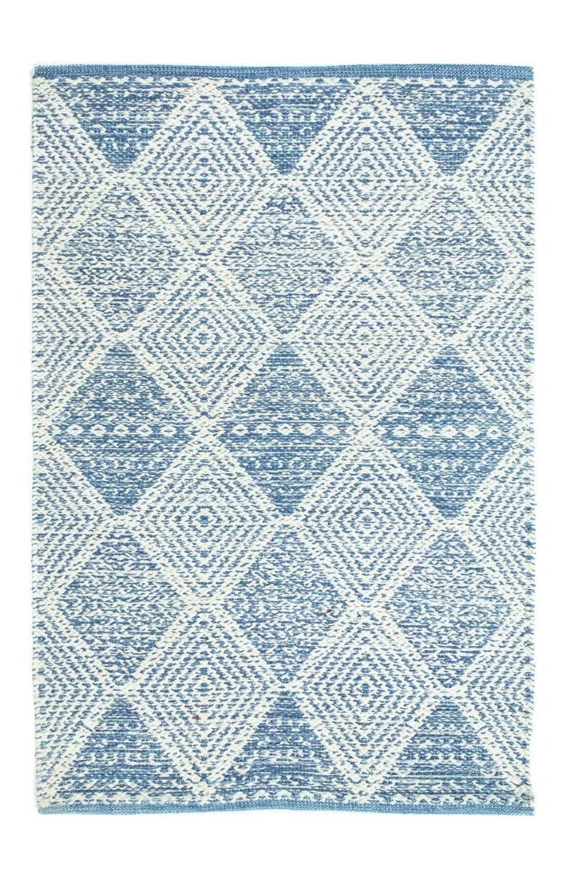 Alfombra Kelim - Tendencia - 92 x 62 cm - azul claro