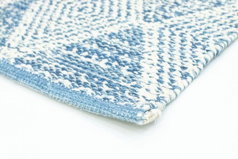 Alfombra Kelim - Tendencia - 92 x 62 cm - azul claro