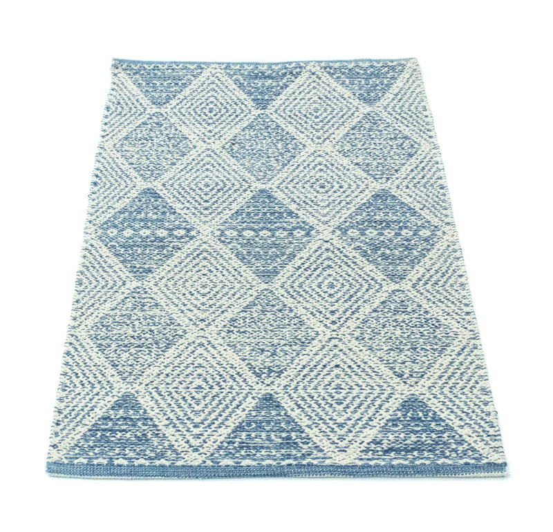 Alfombra Kelim - Tendencia - 92 x 62 cm - azul claro
