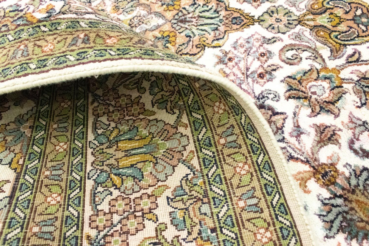 Alfombra de seda - Seda de Cachemira - 217 x 153 cm - beige
