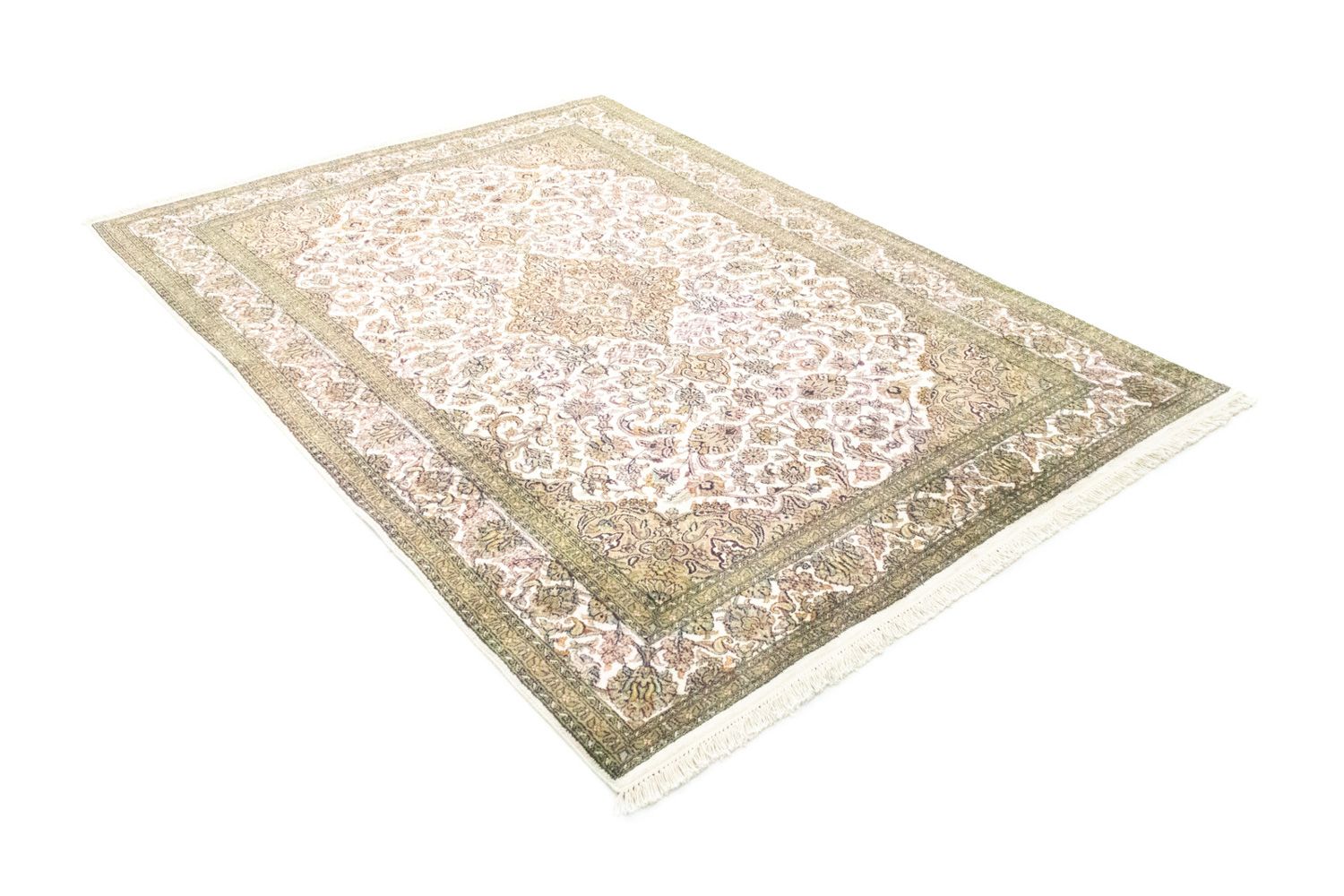 Alfombra de seda - Seda de Cachemira - 217 x 153 cm - beige