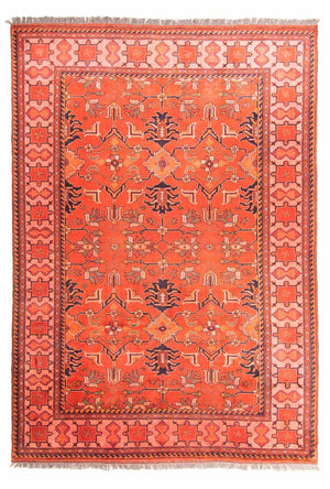 Alfombra afgana - Hatschlu - 300 x 205 cm - rojo claro