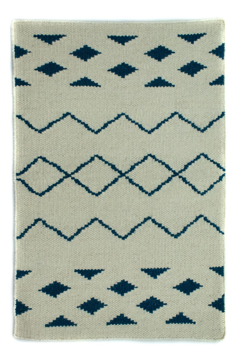 Alfombra Kelim - Tendencia - 95 x 62 cm - azul