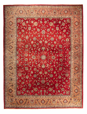 Alfombra oriental - Tabriz - 363 x 280 cm - rojo oscuro