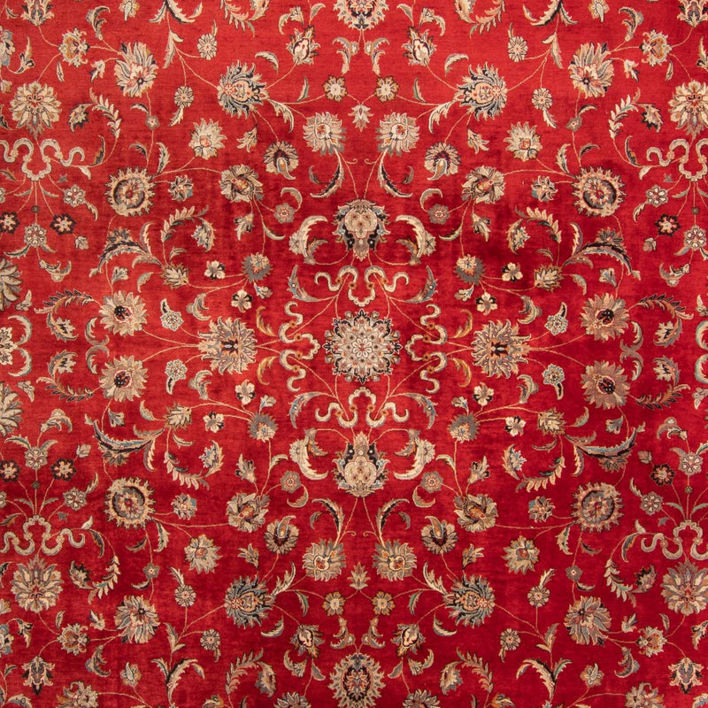 Alfombra oriental - Tabriz - 363 x 280 cm - rojo oscuro