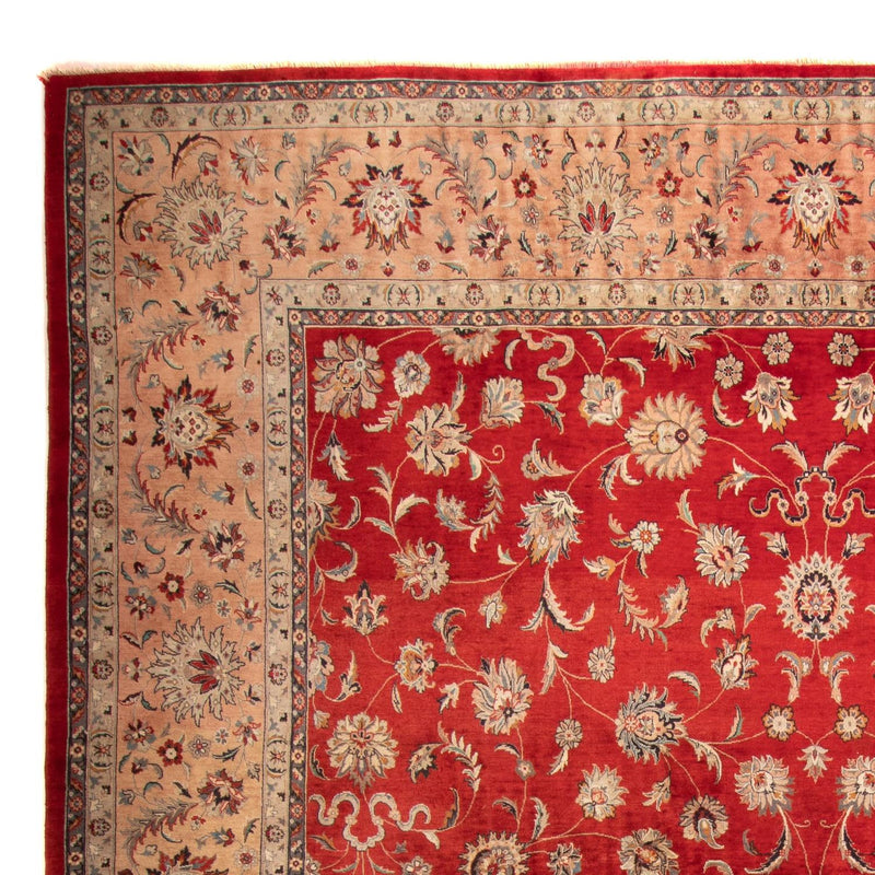 Alfombra oriental - Tabriz - 363 x 280 cm - rojo oscuro
