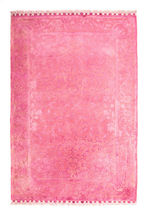 Alfombra de viscosa - 323 x 200 cm - rosa
