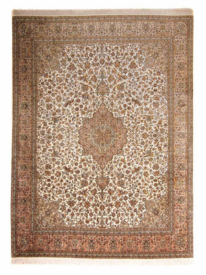 Alfombra de seda - Seda de Cachemira - 307 x 243 cm - beige