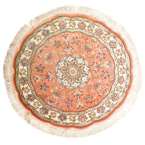 Alfombra Persa - Tabriz - Real redondo  - 102 x 102 cm - rojo claro
