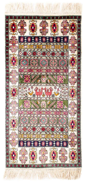 Alfombra de pasillo Alfombra de seda - Kayseri - 156 x 76 cm - multicolor