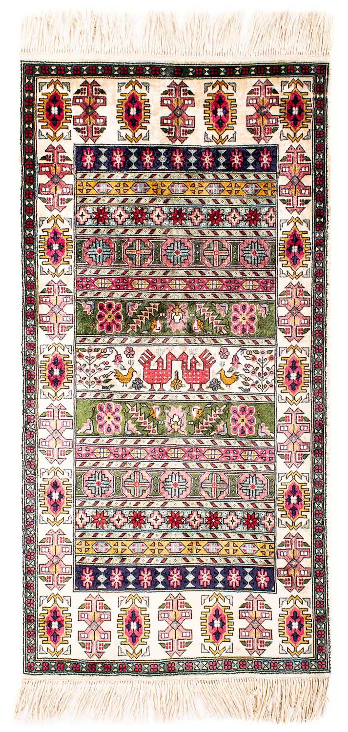 Alfombra de pasillo Alfombra de seda - Kayseri - 156 x 76 cm - multicolor