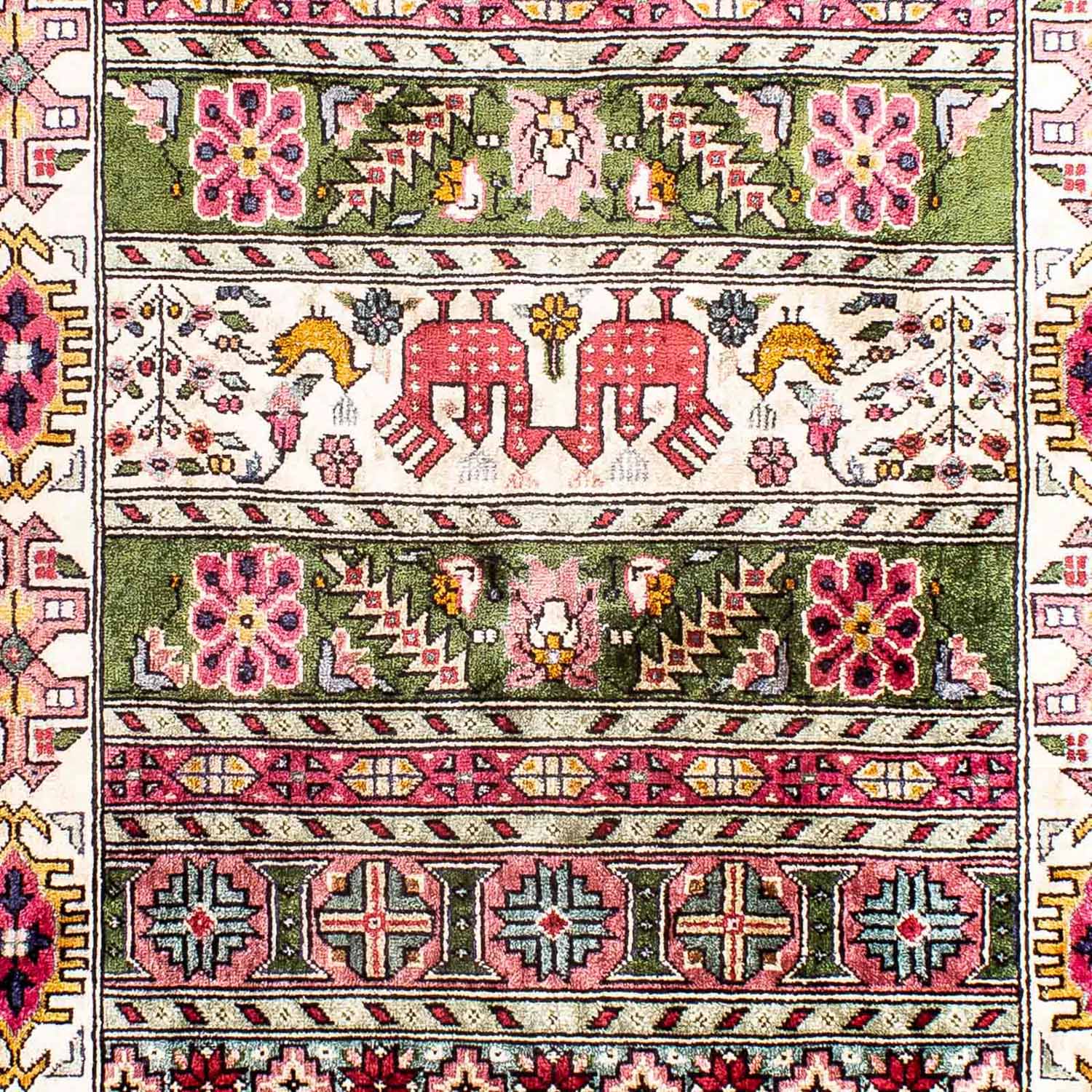 Alfombra de pasillo Alfombra de seda - Kayseri - 156 x 76 cm - multicolor