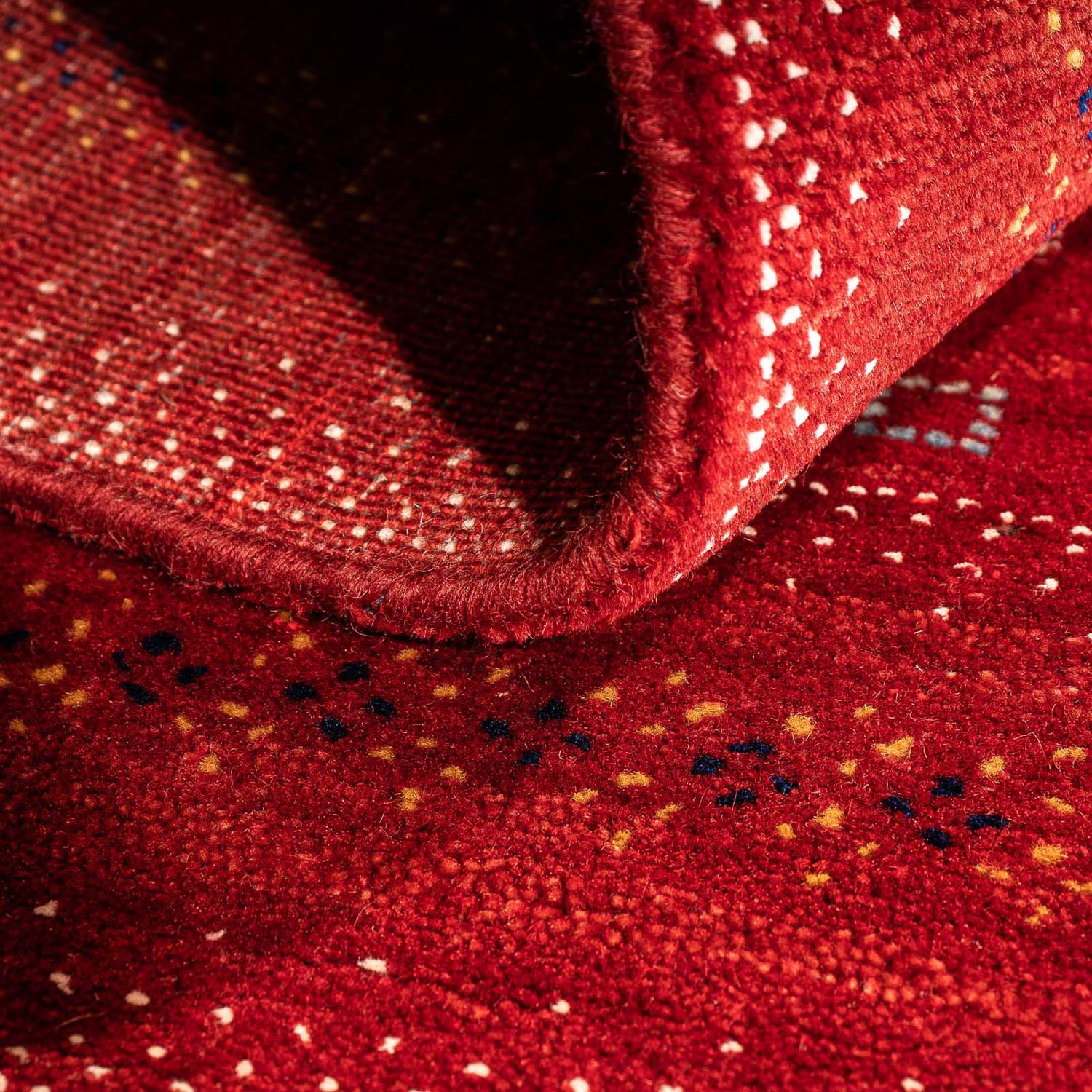 Alfombra Gabbeh - Loribaft Persa - 120 x 80 cm - rojo oscuro