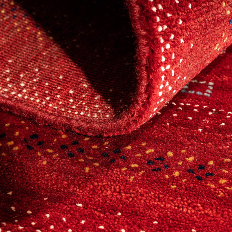 Alfombra Gabbeh - Loribaft Persa - 120 x 80 cm - rojo oscuro