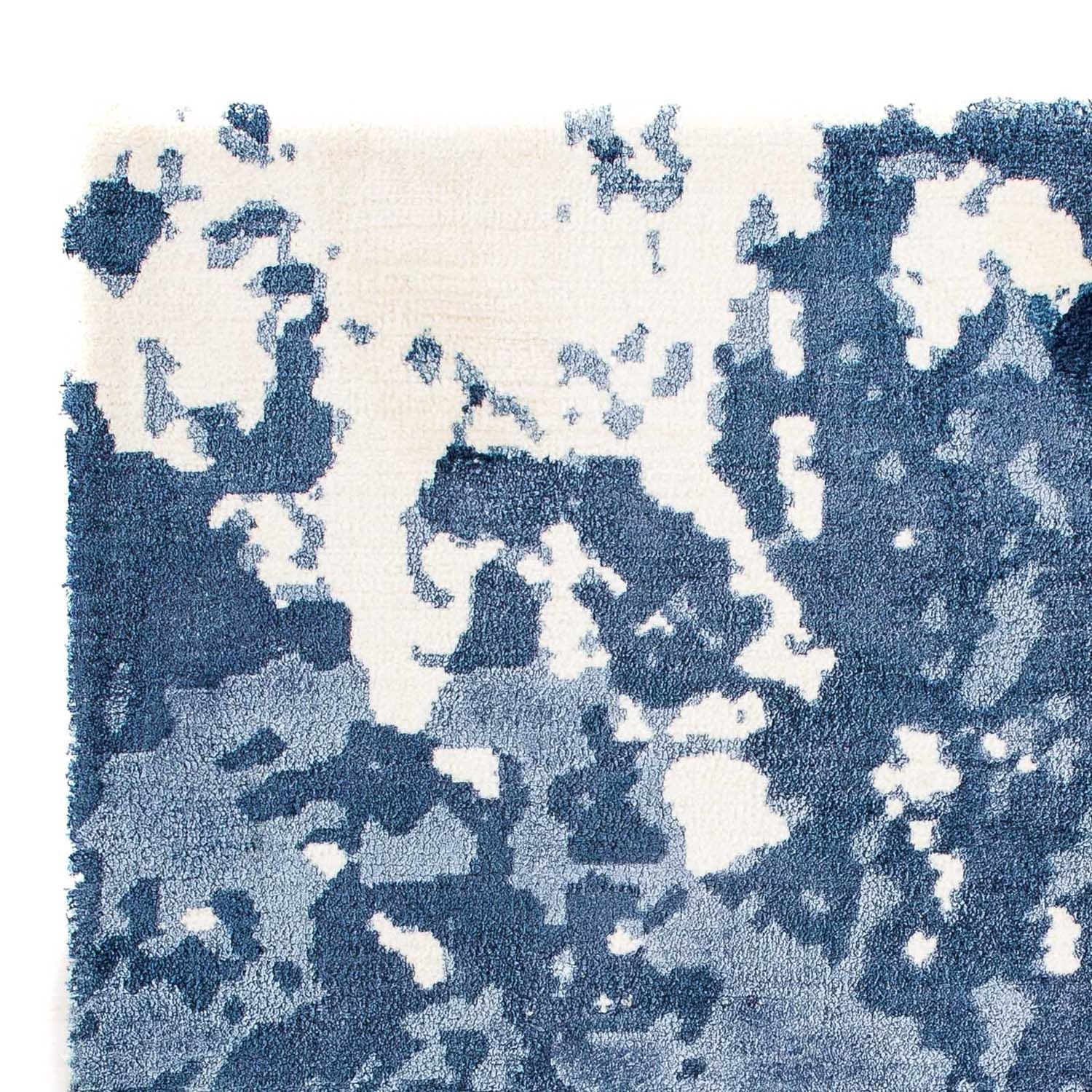Alfombra de viscosa cuadrado  - 70 x 70 cm - azul